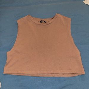 Round Neck Solid Tank Crop Top